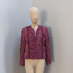 Albert Nipon Purple Ruffle Jacket Size 14